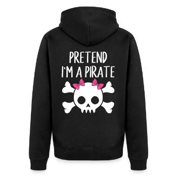 Pretend I'm A Pirate Halloween Costume - Unisex Premium Organic Zip Hoodie - black - Back - Nico (187cm)