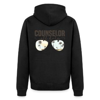 School Counselor Off Duty Funny Summer Vacation - Unisex Premium Organic Zip Hoodie - black - Back - Nico (187cm)