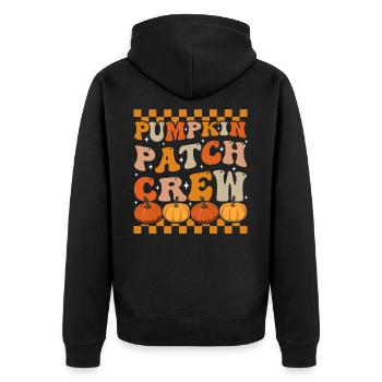 Groovy Pumpkin Patch Crew Fall Pumpkins - Unisex Premium Organic Zip Hoodie - black - Back - Nico (187cm)
