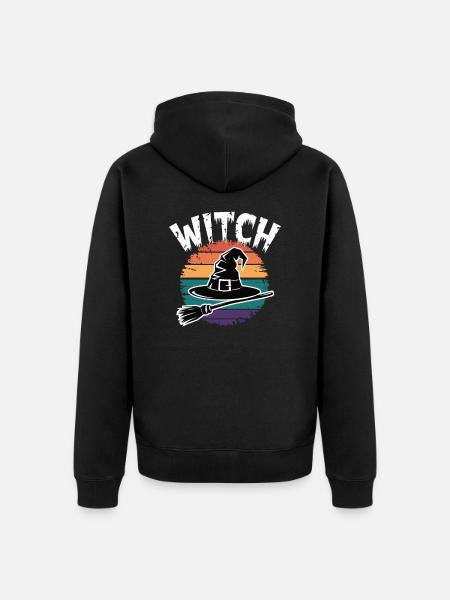 Hexe Sunset Design - Unisex Premium Bio Zip Hoodie - Schwarz