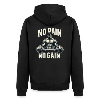 PAS DE DOULEUR - PAS DE GAIN - FITNESS - CYBORG - ROBOT - Veste à capuche bio Premium Unisexe - noir - Dos - Nico (187cm)