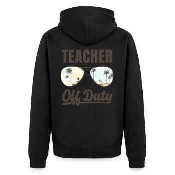 Professeur en congé Drôle Vacances d’été - Veste à capuche bio Premium Unisexe - noir - Dos - Nico (187cm)