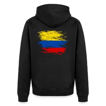 Drapeau de la Colombie utilisé - Veste à capuche bio Premium Unisexe - noir - Dos - Nico (187cm)