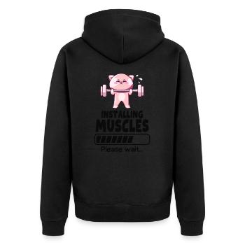 Haltérophile chat Renforcement musculaire Gym Humour - Veste à capuche bio Premium Unisexe - noir - Dos - Nico (187cm)
