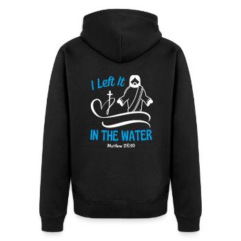 Christian Baptism Bible Quote Psalm Prayer - Unisex Premium Organic Zip Hoodie - black - Back - Nico (187cm)
