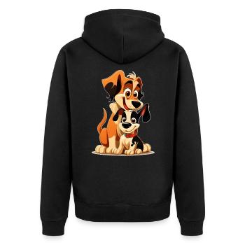 Chiens joueurs Happy Puppy et Duo Parent - Veste à capuche bio Premium Unisexe - noir - Dos - Nico (187cm)