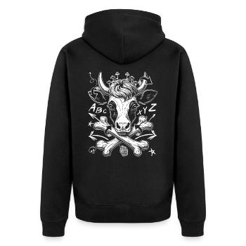 Urban Graffiti vache Pirate chemise pour streetwear - Veste à capuche bio Premium Unisexe - noir - Dos - Nico (187cm)
