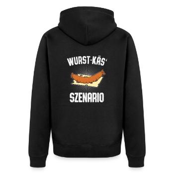 Saucisse Fromage Scénario Bratwurst Fromage Jeu de mots Fun - Veste à capuche bio Premium Unisexe - noir - Dos - Nico (187cm)