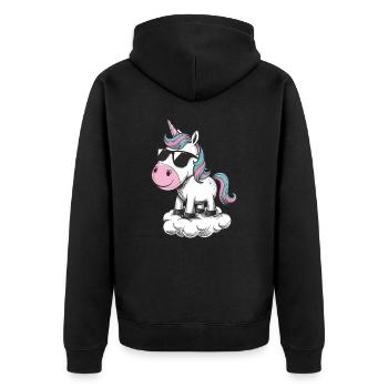 Colles Licorne - Veste à capuche bio Premium Unisexe - noir - Dos - Nico (187cm)