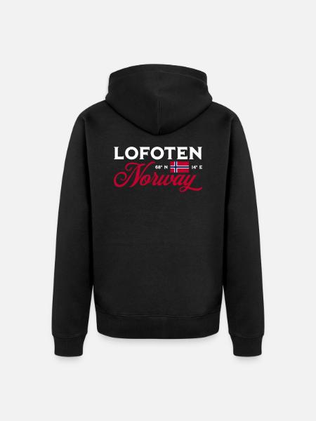 Norwegen Souvenir Skandinavien Norway Lofoten - Unisex Premium Bio Zip Hoodie - Schwarz
