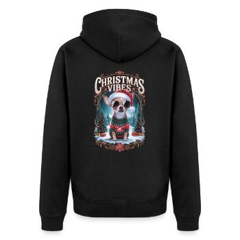 Ambiance de Noël Chihuahua - Veste à capuche bio Premium Unisexe - noir - Dos - Nico (187cm)