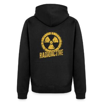 Radioactive - Unisex Premium Bio Zip Hoodie - Schwarz - Hinten - Nico (187cm)