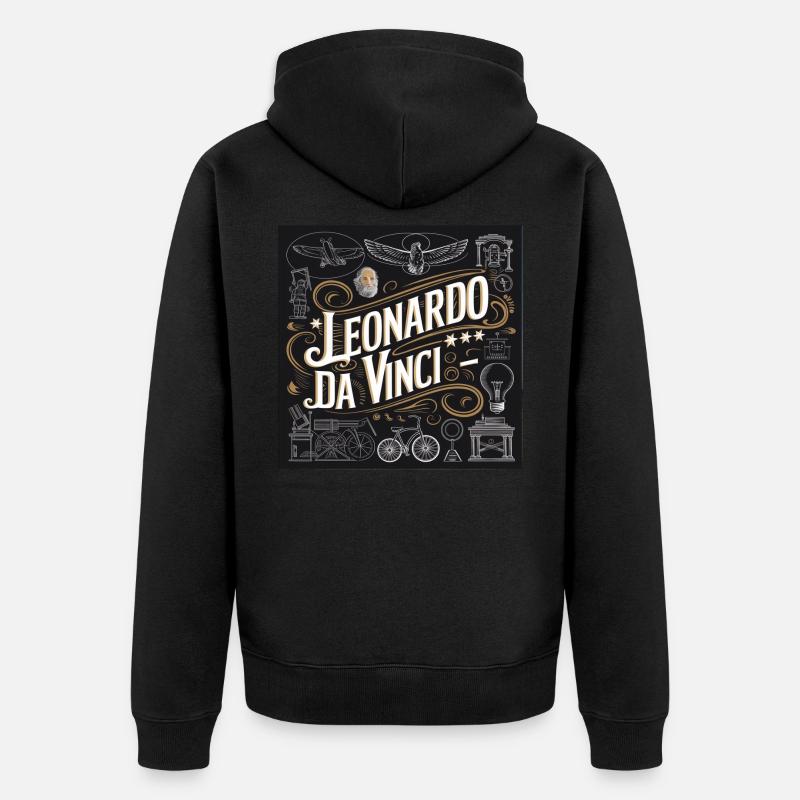 Patrimoine de l’humanité - Leonardo - Veste à capuche bio Premium Unisexe - noir