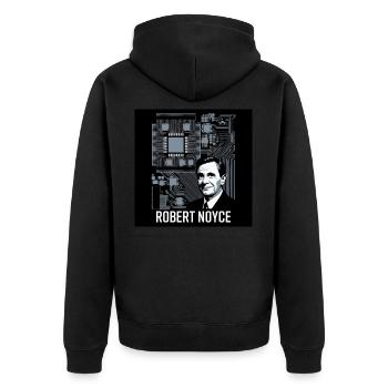 Erbe der Menschheit - Robert Noyce - Unisex Premium Bio Zip Hoodie - Schwarz - Hinten - Nico (187cm)