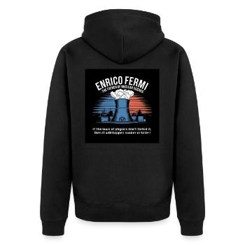 Heritage of Humanity - Enrico Fermi - Unisex Premium Organic Zip Hoodie - black - Back - Nico (187cm)