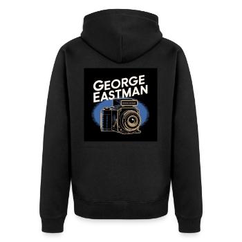 Erbe der Menschheit - George Eastman - Unisex Premium Bio Zip Hoodie - Schwarz - Hinten - Nico (187cm)