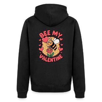 Bee My Valentine - Unisex Premium Bio Zip Hoodie - Schwarz - Hinten - Nico (187cm)