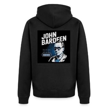 Patrimoine de l’humanité - John Bardeen - Veste à capuche bio Premium Unisexe - noir - Dos - Nico (187cm)