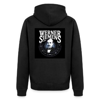 Erbe der Menschheit - Werner von Siemens2 - Unisex Premium Bio Zip Hoodie - Schwarz - Hinten - Nico (187cm)