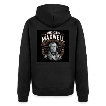 Heritage of Humanity - James Clerk Maxwell - Unisex Premium Organic Zip Hoodie - black - Back - Nico (187cm)