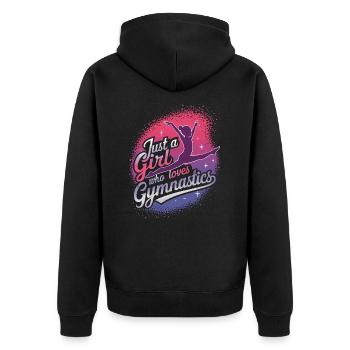 Just a Girl Who Loves Gymnastics - Unisex Premium Organic Zip Hoodie - black - Back - Nico (187cm)