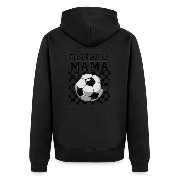 Fussball Mama - Unisex Premium Bio Zip Hoodie - Schwarz - Hinten - Nico (187cm)