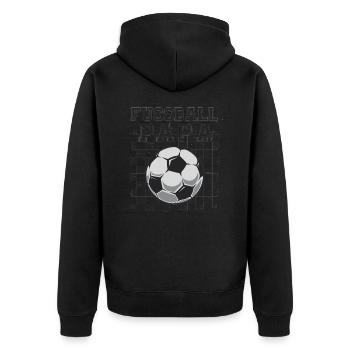 Fussball Papa - Unisex Premium Bio Zip Hoodie - Schwarz - Hinten - Nico (187cm)