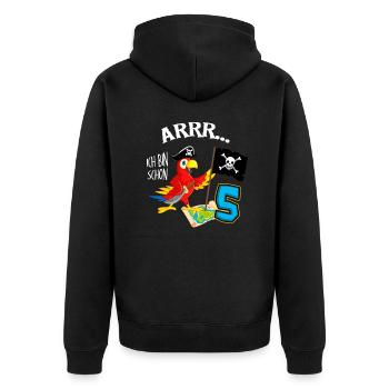 Pirate des enfants Anniversaire des enfants 5e anniversaire - Veste à capuche bio Premium Unisexe - noir - Dos - Nico (187cm)