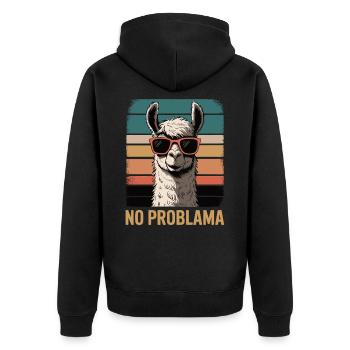 Pas de lama Problama - Veste à capuche bio Premium Unisexe - noir - Dos - Nico (187cm)