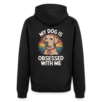 Mon chien est obsédé par moi - Veste à capuche bio Premium Unisexe - noir - Dos - Nico (187cm)
