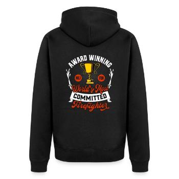 Pompier Humour Engagé Pompiers Sauvetage - Veste à capuche bio Premium Unisexe - noir - Dos - Nico (187cm)