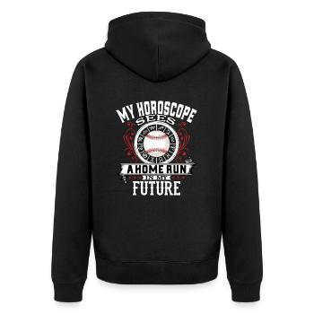 Joueur de baseball drôle Homerun Horoscope - Veste à capuche bio Premium Unisexe - noir - Dos - Nico (187cm)