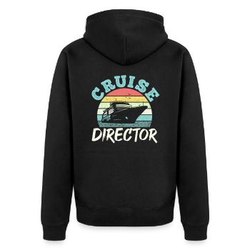 Kreuzfahrt Kreuzfahrtdirektor Cruise Director - Unisex Premium Bio Zip Hoodie - Schwarz - Hinten - Nico (187cm)