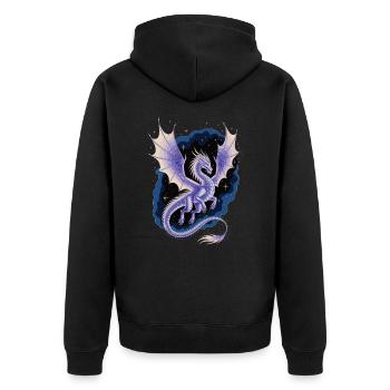 Dragon dans la galaxie - Veste à capuche bio Premium Unisexe - noir - Dos - Nico (187cm)