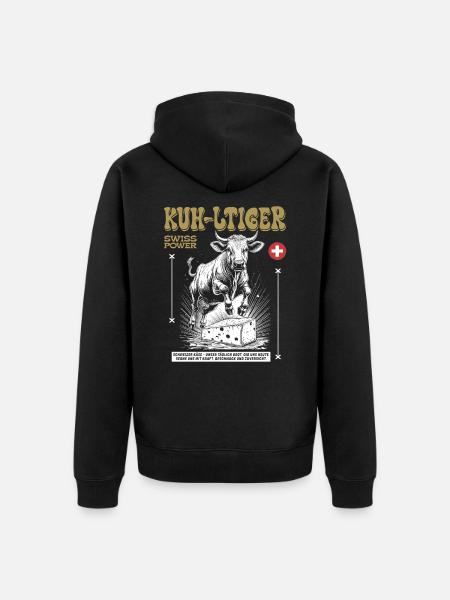 Gourmet Shirt: Alpine Enjoyment & Tradition - Unisex Premium Organic Zip Hoodie - black