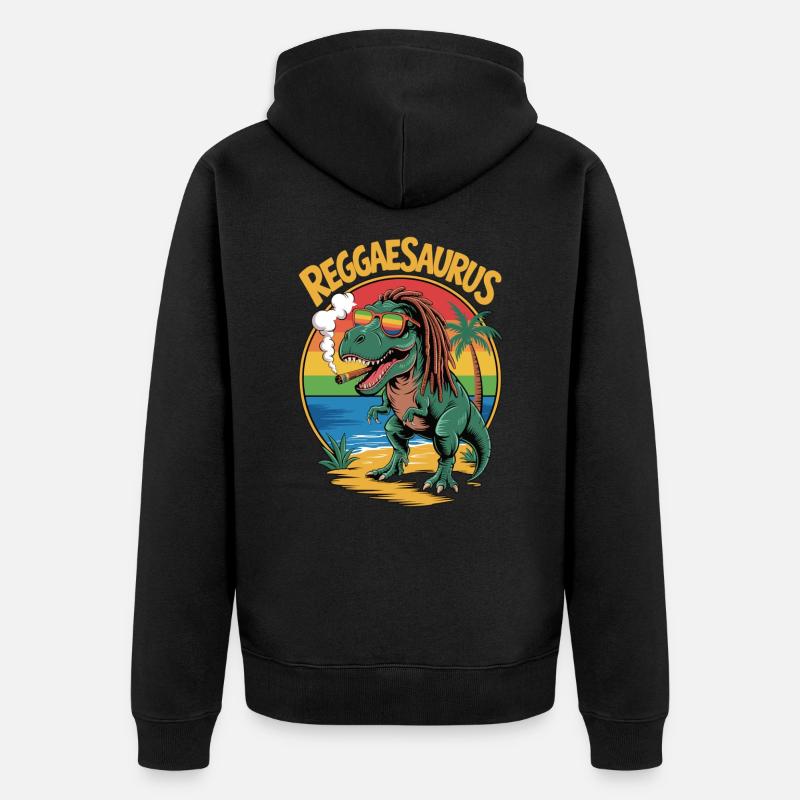Reggaesaurus - Veste à capuche bio Premium Unisexe - noir