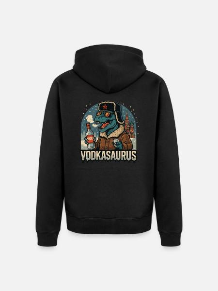 Vodkasaurus - Unisex Premium Bio Zip Hoodie - Schwarz
