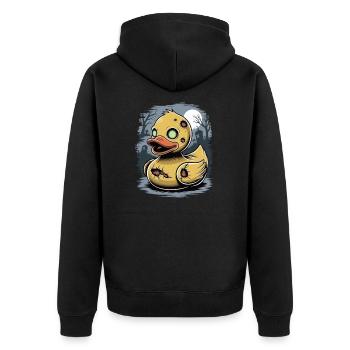 Zombie gummiente - Unisex Premium Bio Zip Hoodie - Schwarz - Hinten - Nico (187cm)