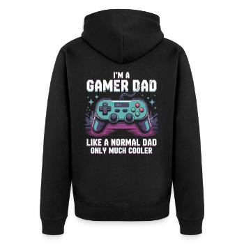 Chemise Gamer Dad – Cool Dad avec console - Veste à capuche bio Premium Unisexe - noir - Dos - Nico (187cm)