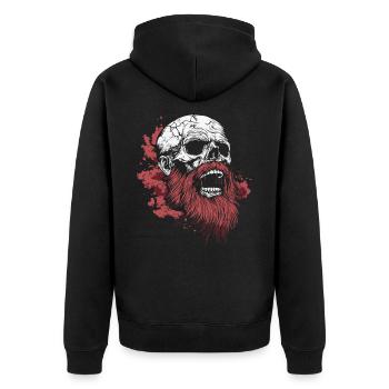 Crâne barbu – Viking Rage Art - Veste à capuche bio Premium Unisexe - noir - Dos - Nico (187cm)