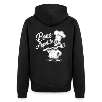 Os Appétit Squelette Chef - Veste à capuche bio Premium Unisexe - noir - Dos - Nico (187cm)