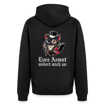 Eure Armut widert mich an – Dekadente Gothic Katze - Unisex Premium Bio Zip Hoodie - Schwarz - Hinten - Nico (187cm)