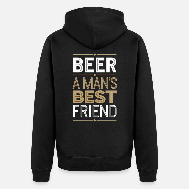 Männer und Bier – echte Freundschaft - Unisex Premium Bio Zip Hoodie - Schwarz