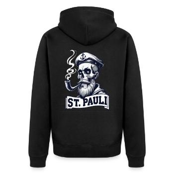 St.Pauli Kiez Hamburg Totenkopf Sankt Pauli - Veste à capuche bio Premium Unisexe - noir - Dos - Nico (187cm)
