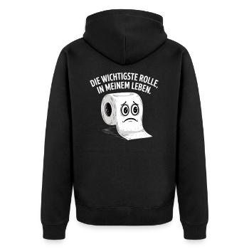 Die Wichtigste Rolle in meinem Leben - Lustig - Unisex Premium Bio Zip Hoodie - Schwarz - Hinten - Nico (187cm)