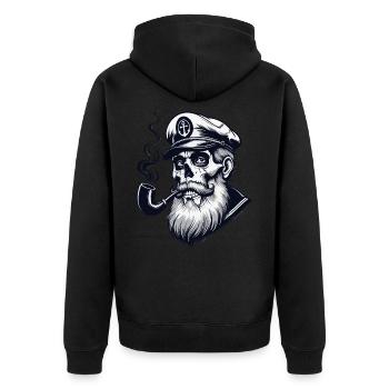 Capitaine Hambourg St Pauli Crâne de la ville hanséatique - Veste à capuche bio Premium Unisexe - noir - Dos - Nico (187cm)