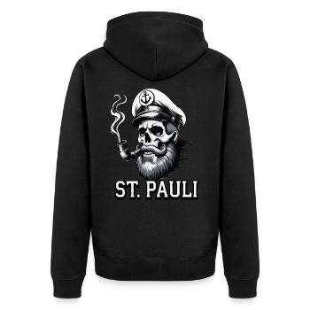 St.Pauli Kiez Hamburg Totenkopf Sankt Pauli - Veste à capuche bio Premium Unisexe - noir - Dos - Nico (187cm)
