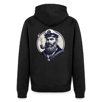 Capitaine Hambourg St Pauli Crâne de la ville hanséatique - Veste à capuche bio Premium Unisexe - noir - Dos - Nico (187cm)