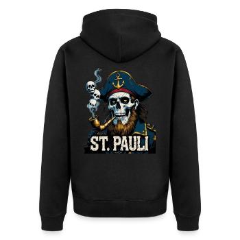 St.Pauli Kiez Hamburg Totenkopf Sankt Pauli - Veste à capuche bio Premium Unisexe - noir - Dos - Nico (187cm)
