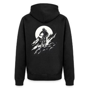 Aventure en VTT dans la nature - Veste à capuche bio Premium Unisexe - noir - Dos - Nico (187cm)